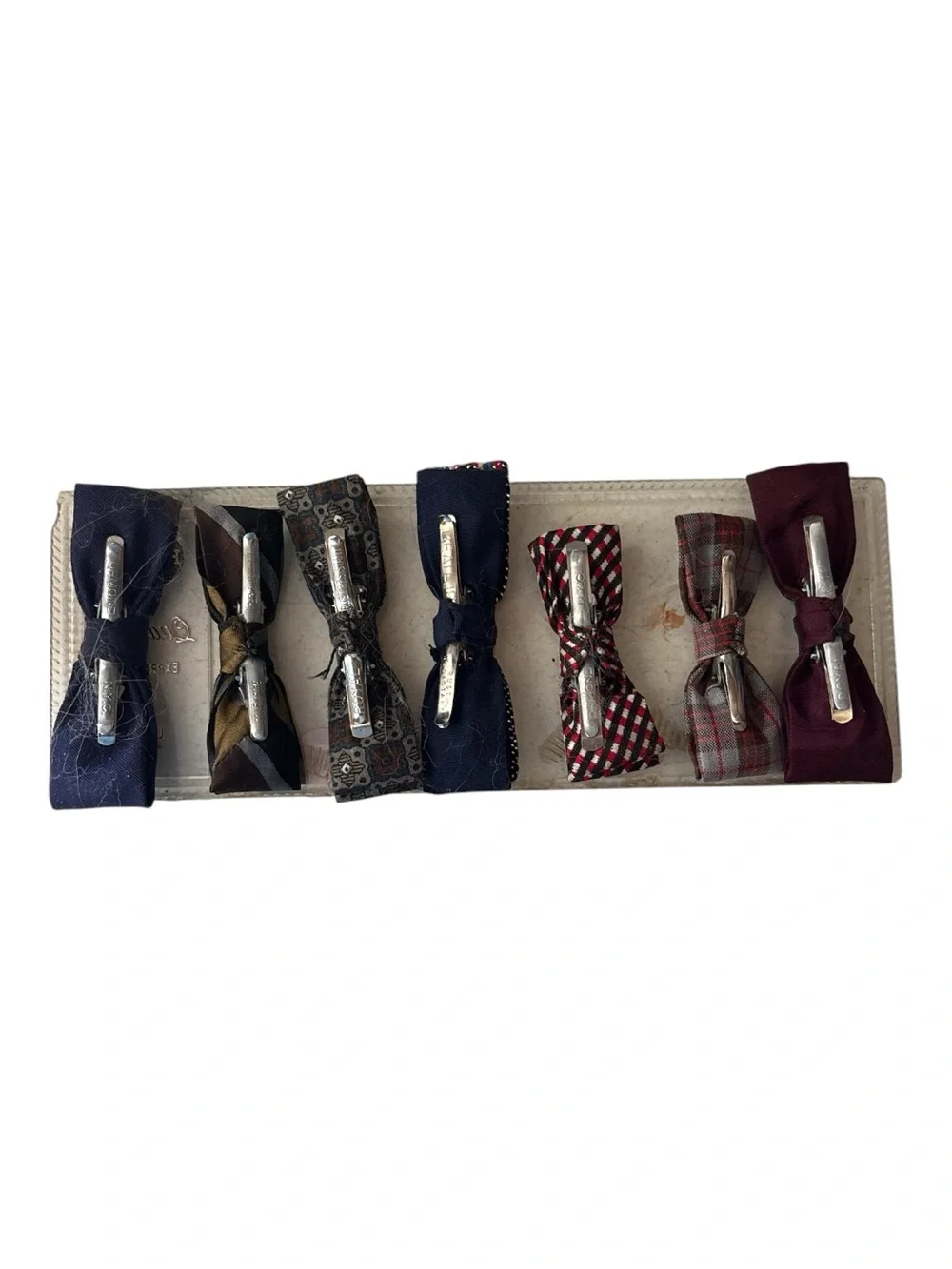 Bow Tie Set - Blue, Burgundy,gray, gold, Red, Navy set of 7 Boys Multi-Pattern